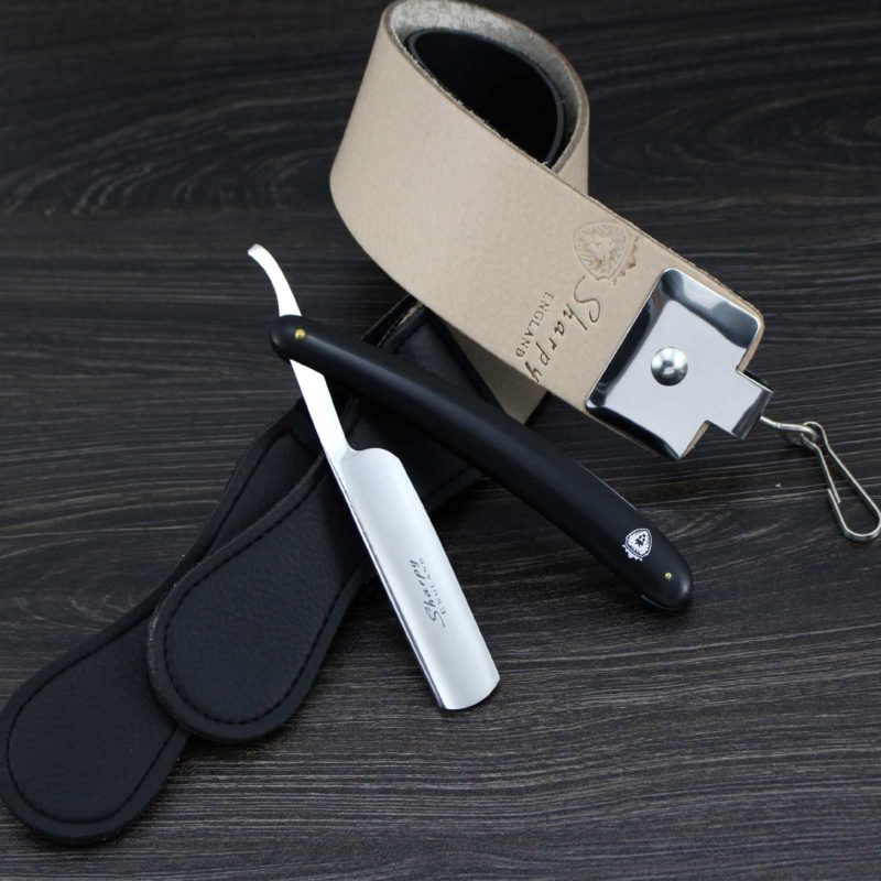 Wet Cut Throat Straight Razor Rasoir Leather Strop Strap Set RST53-BLK ...