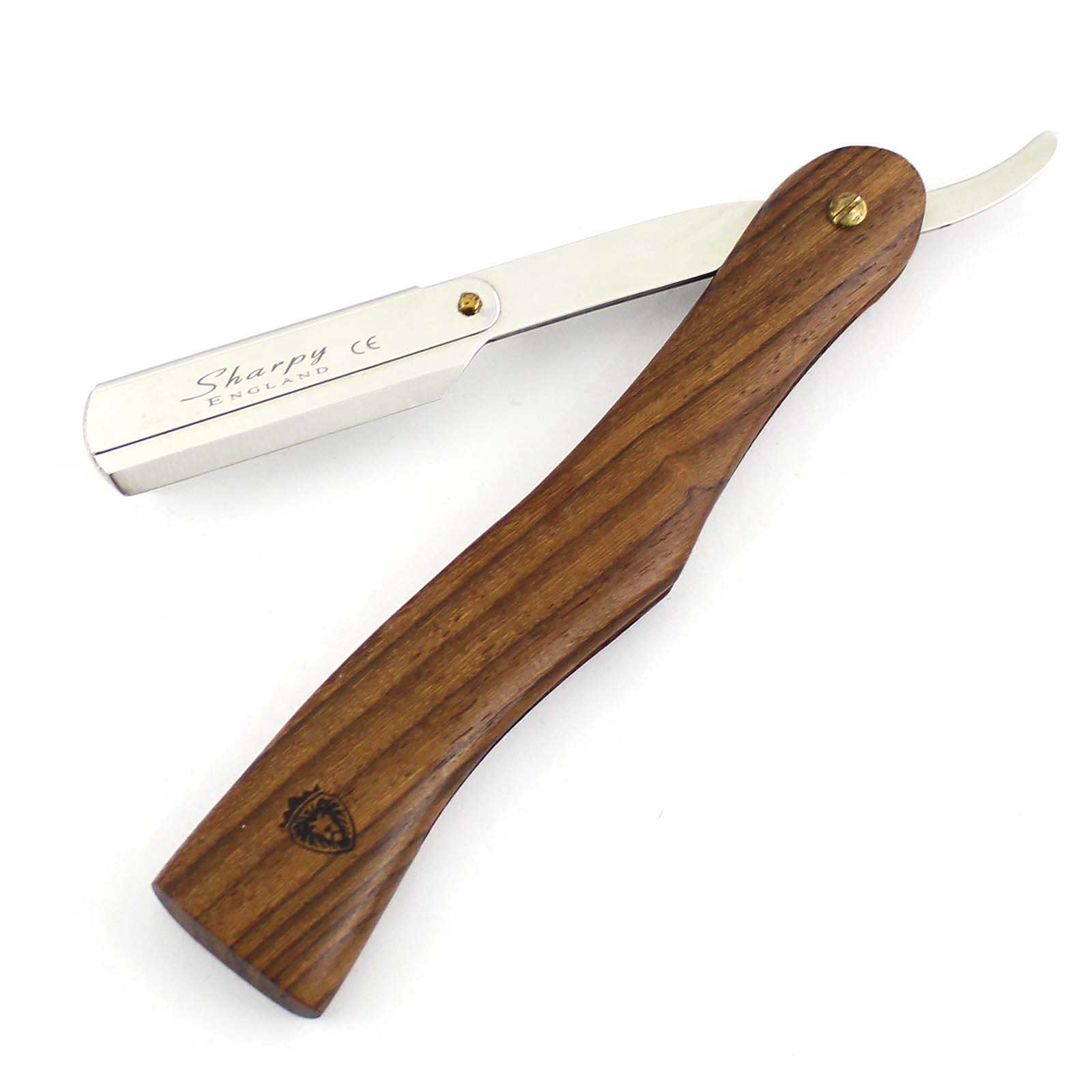 Wooden Barber Cut Throat Shaving Razor RS3WD Sharpy England Hairdressing Scissors, Shaving