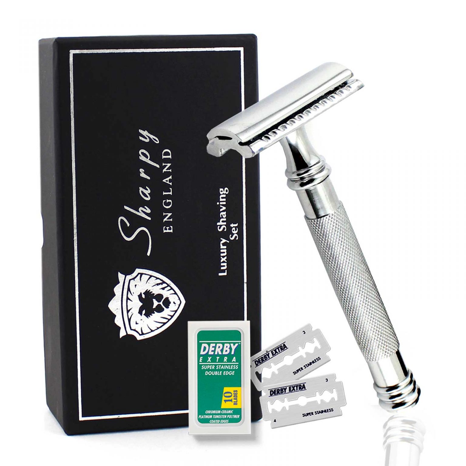 Double Edge De Safety Razor Silver R-39 - Sharpy England - Hairdressing ...