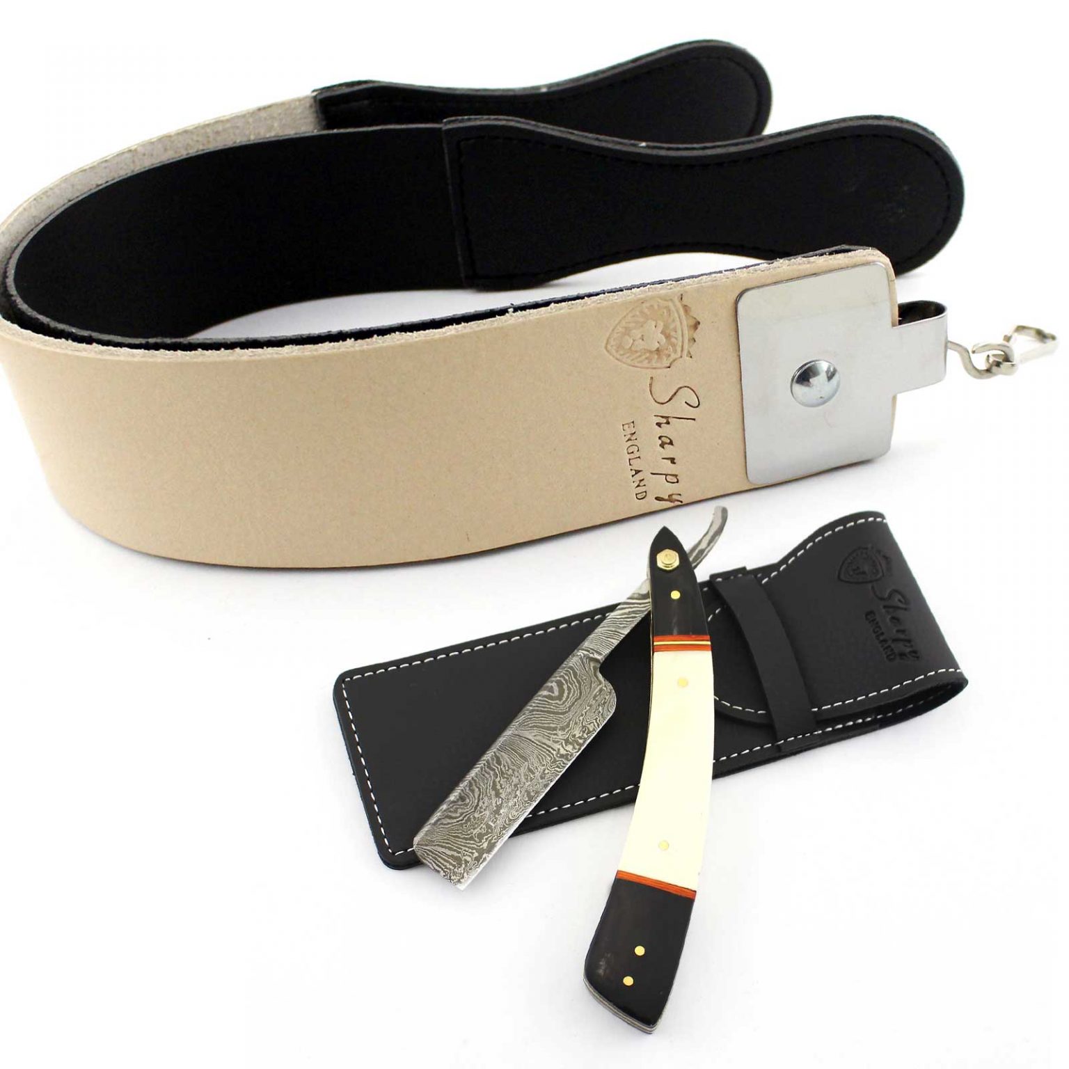 Damascus Steel Straight Cut Throat Razor Barber Salon Shaving With