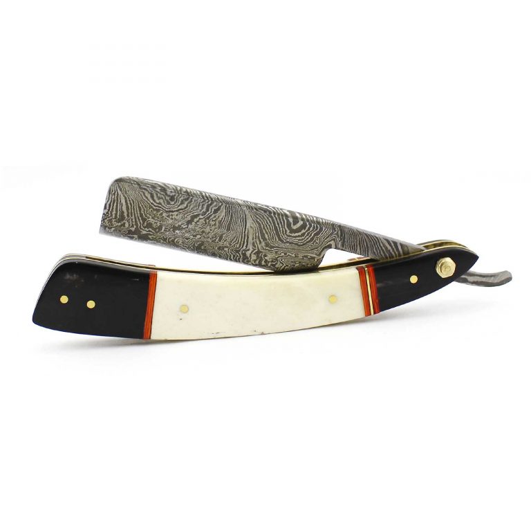 Damascus Steel Straight Cut Throat Razor Barber Salon Shaving With